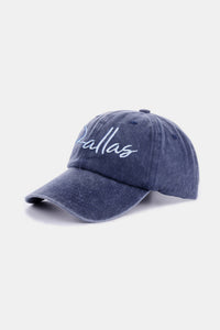 Zenana Washed Dallas Embroidered Baseball Cap