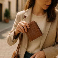 WOVEN LEATHER SMALL WALLET