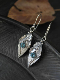 Rhinestone Leaf Shape Earrings