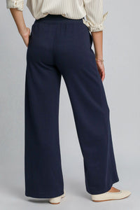 Drawstring Wide Leg Pants with Pockets