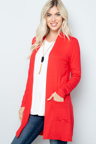 Celeste Open Front Cardigan with Pockets