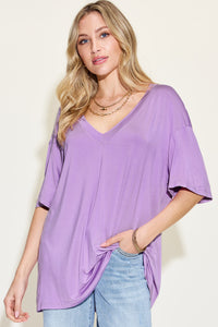 Basic Bae Bamboo V-Neck Drop Shoulder T-Shirt