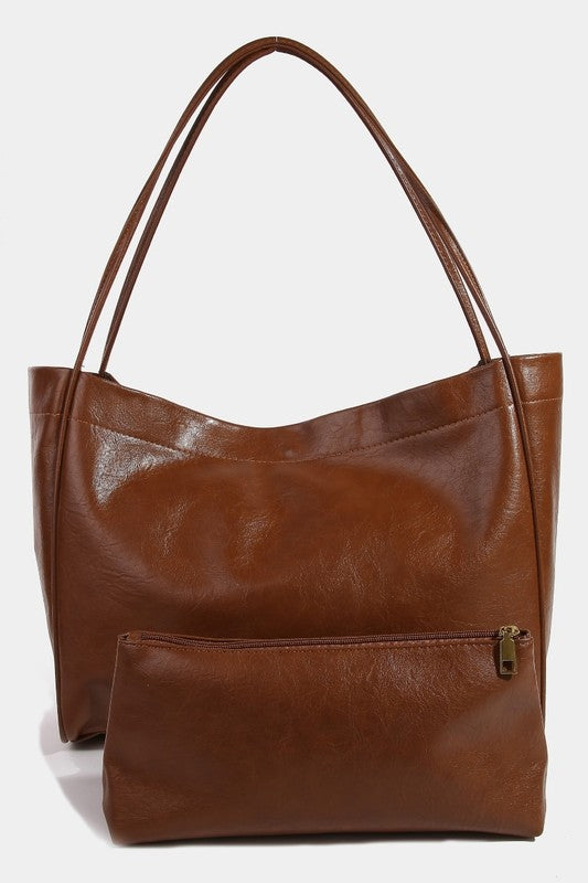 Faux Leather Tote Bag