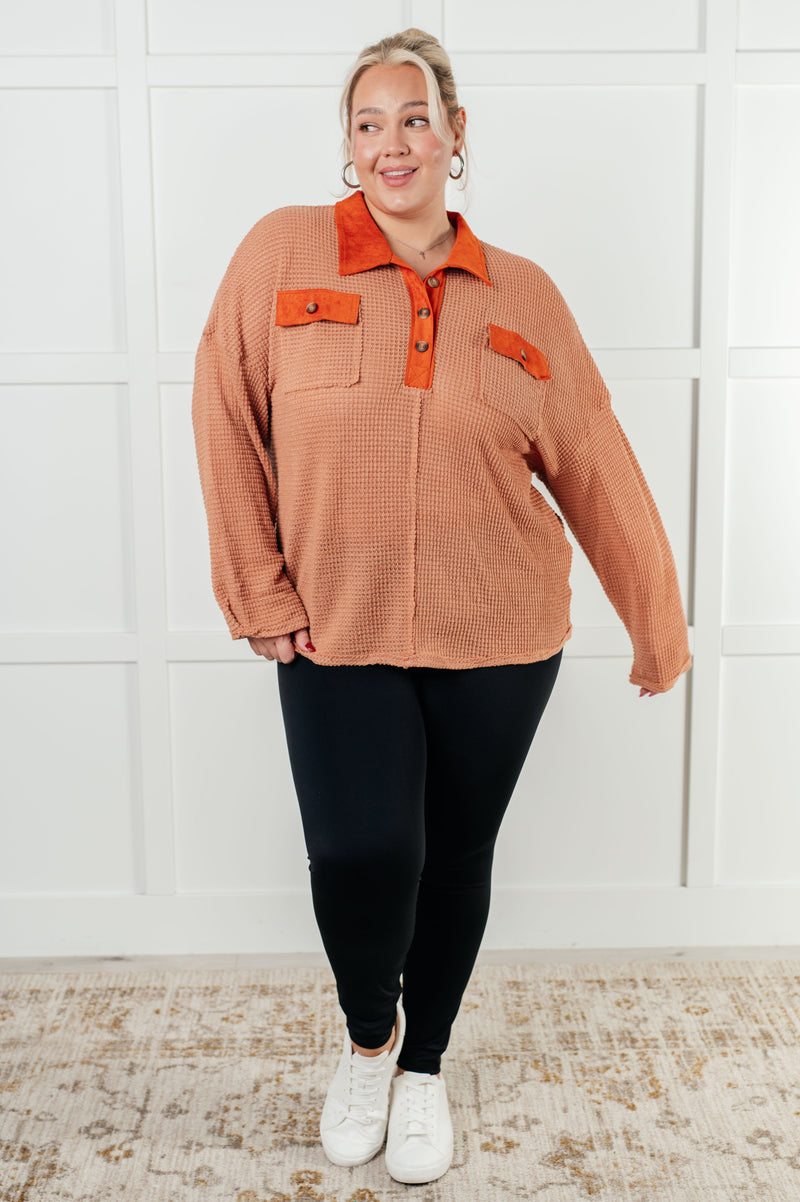 No puedo imaginar por qué Top con ribete en contraste de punto gofre