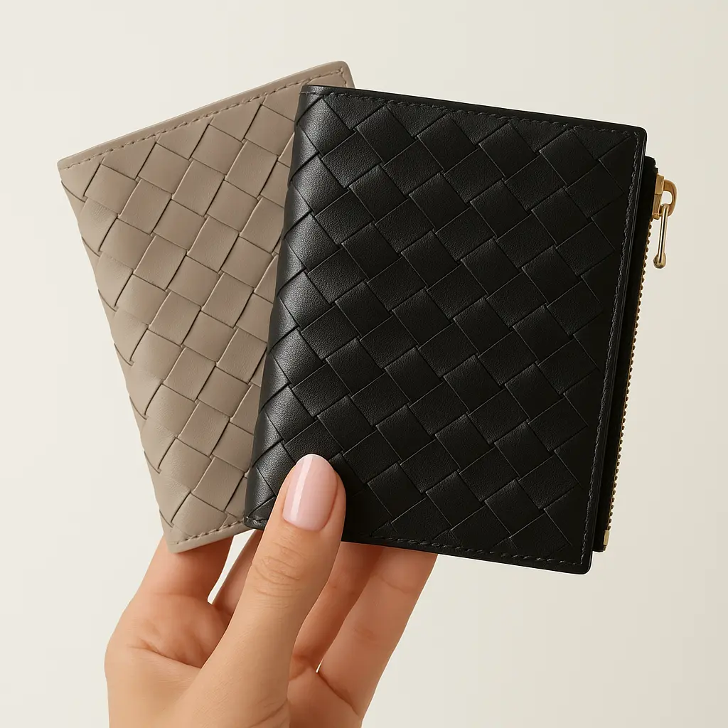 WOVEN LEATHER SMALL WALLET