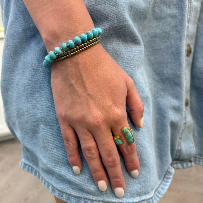 Eternal Turquoise Beaded Knotted Bracelet