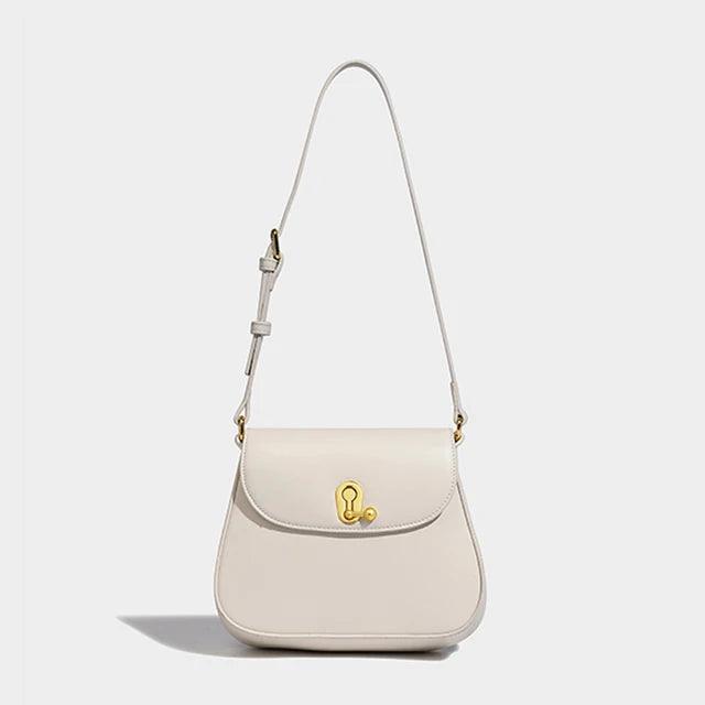 Luxury Retro Saddle Bag | Genuine Leather Brown Handbag