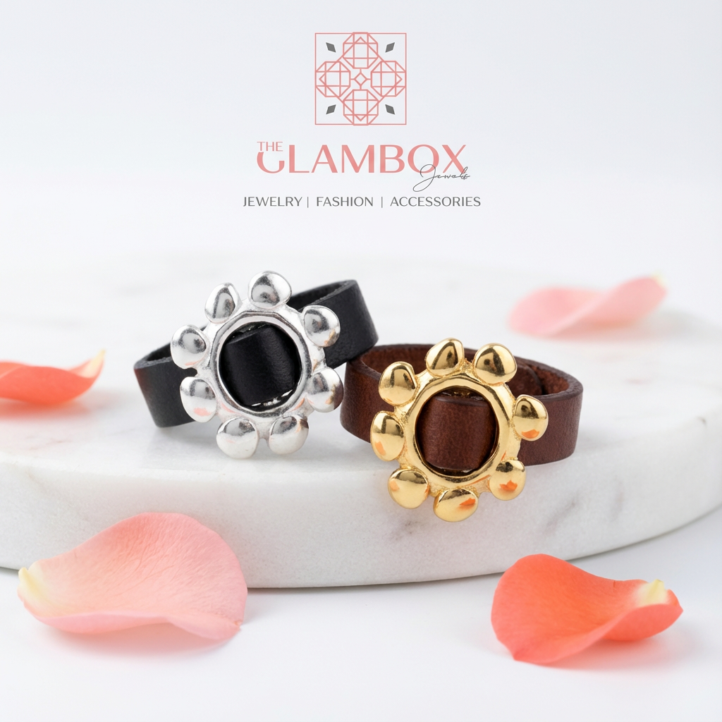 Flor Buckle Leather Ring