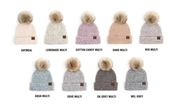 CC Cozy Marled Pom Beanie