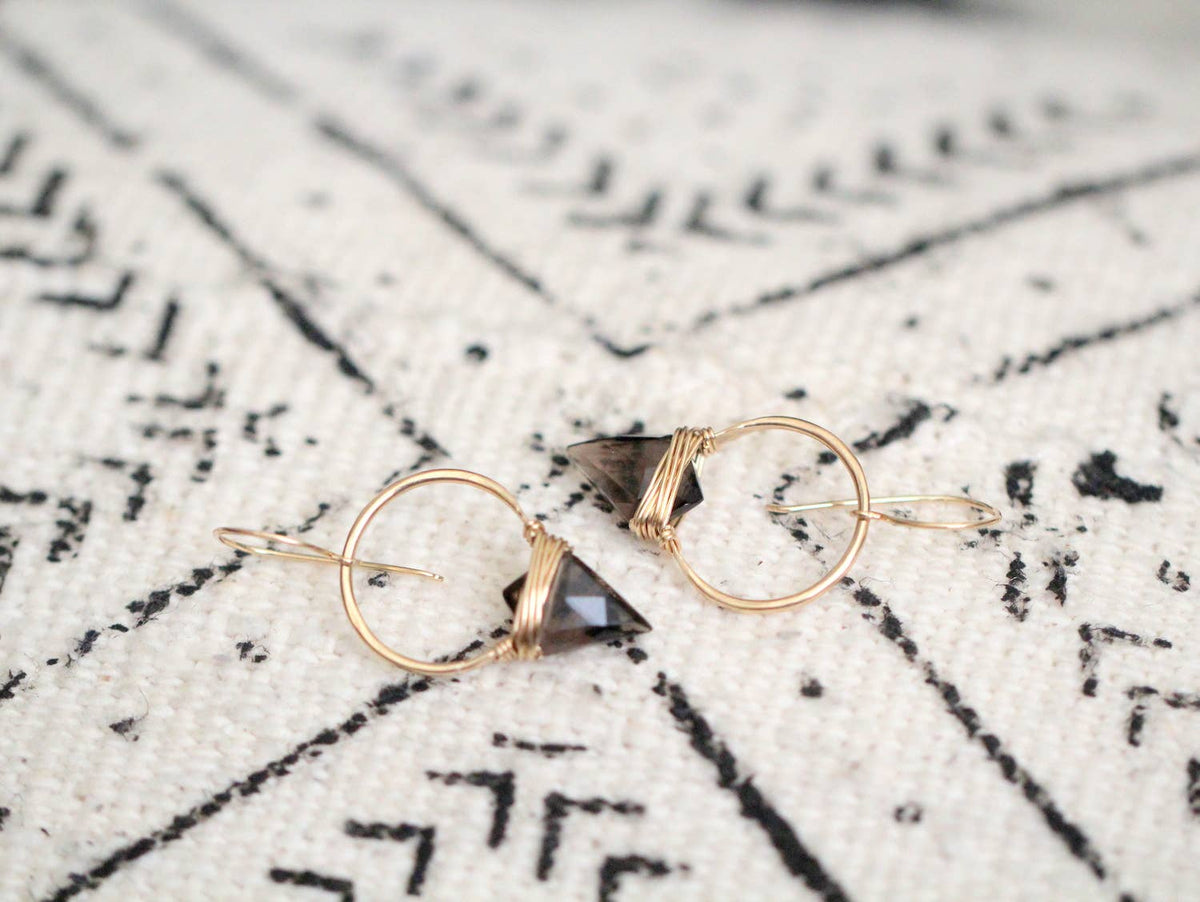 Albatross Earrings in Smoky Quartz