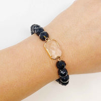 Diamond Cut Beads Stretch Bracelet