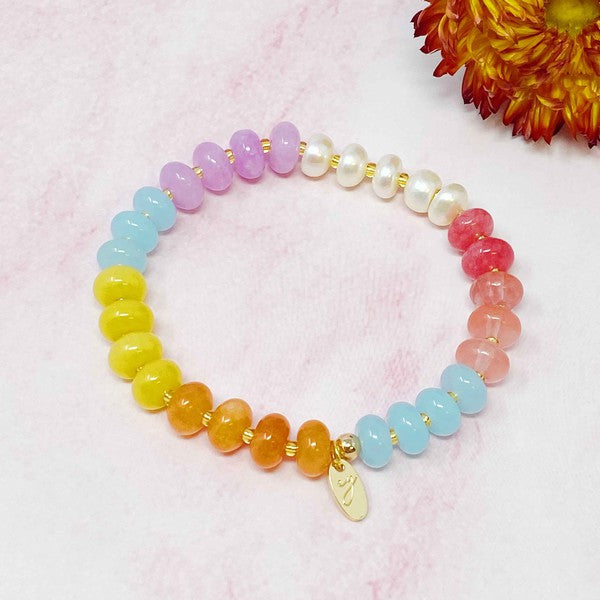 Semi-Precious Bauble Stretch Bracelet