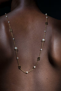Beginning Pearl Logo Long Necklace