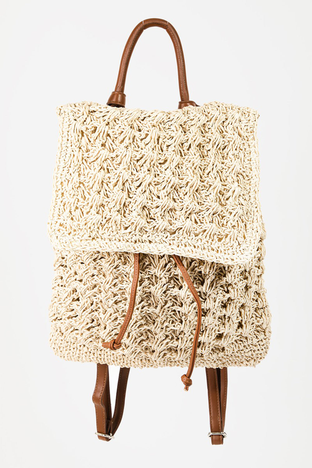 Fame Straw Braided Backpack