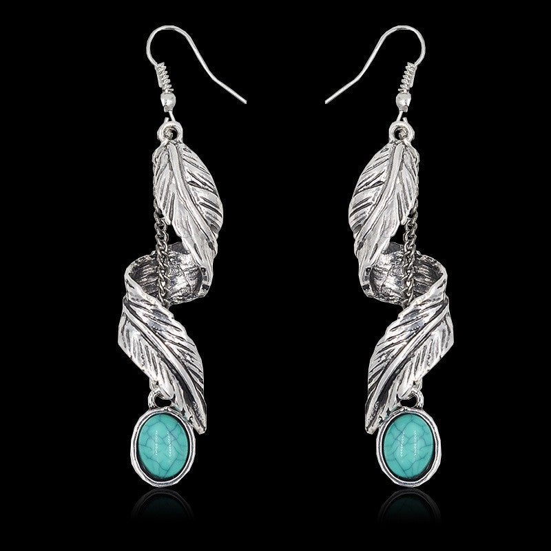 Leaf Artificial Turquoise Earrings