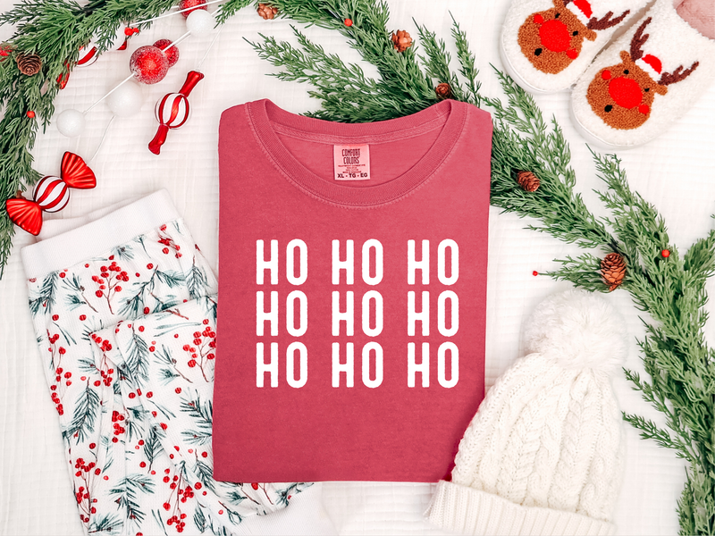 Ho Ho Ho Stacked Graphic Tee or Sweatshirt