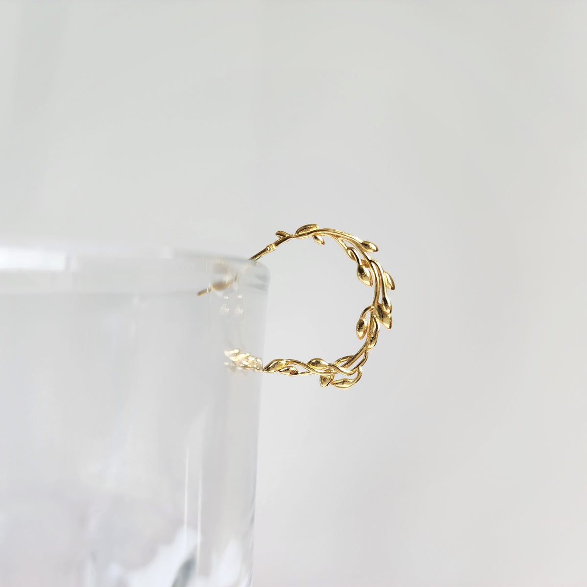 Olive Leaf Dangle Earrings | 925 Silver Plant Leaf Circle Earrings | Gift for Her