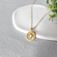 Opera Golden Necklace | Mother of Pearl Pendant Necklace