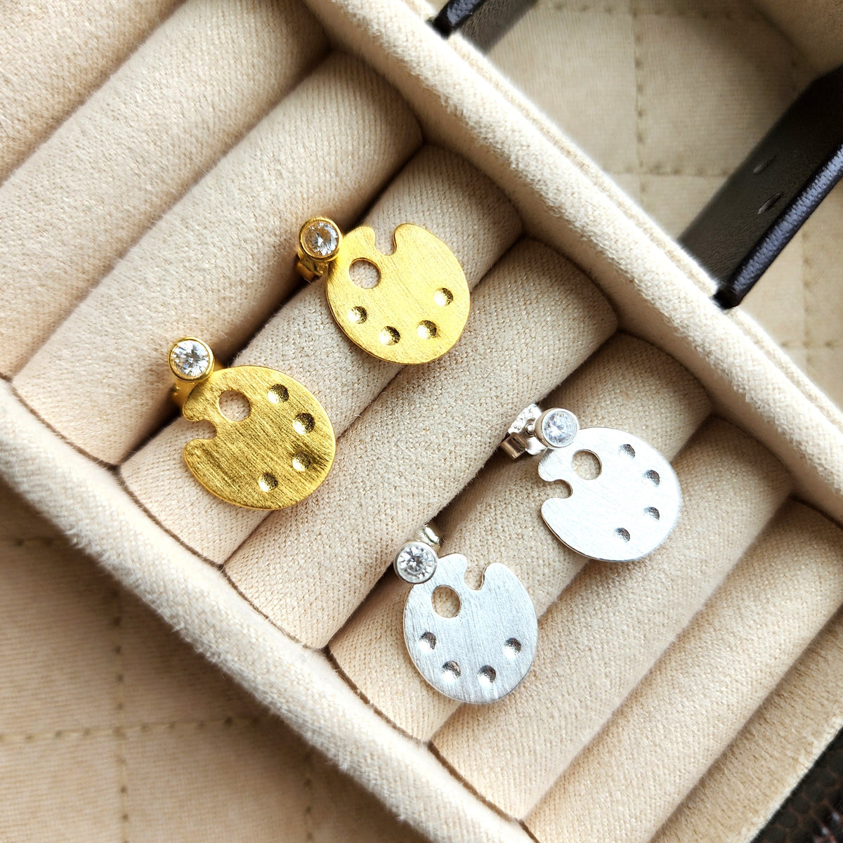 Color Palette Dangle Stud Earrings