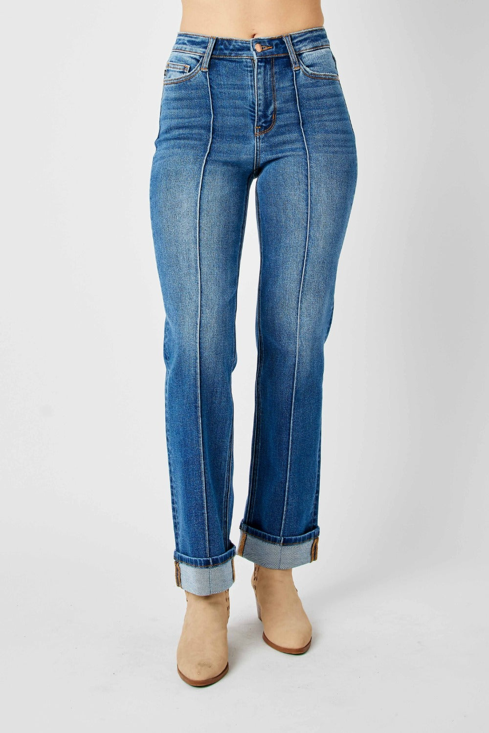 Judy Blue High Waist Front Seam Detail Straight Jeans