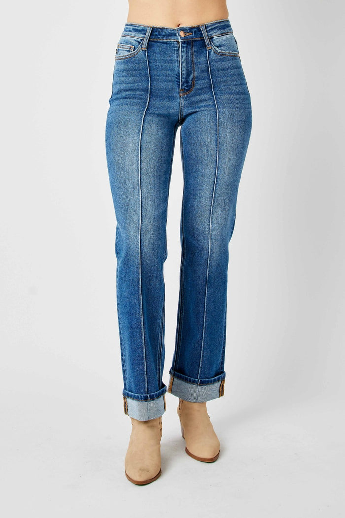 Judy Blue High Waist Front Seam Detail Straight Jeans
