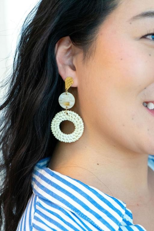 Lana Earrings - Light Rattan