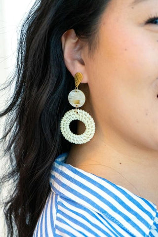 Lana Earrings - Light Rattan