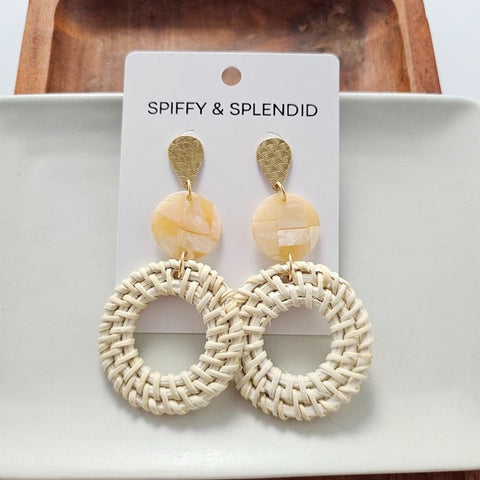 Lana Earrings - Light Rattan