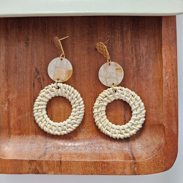 Lana Earrings - Light Rattan