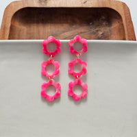 Delilah Earrings - Hot Pink