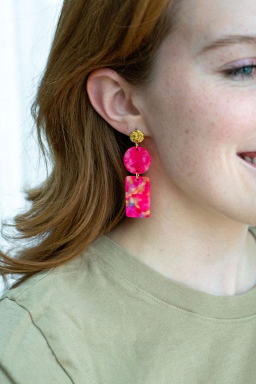 Nora Earrings - Tropical Pink