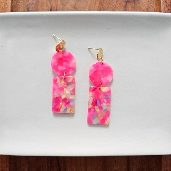 Nora Earrings - Tropical Pink