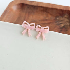 Bow Studs - Pink