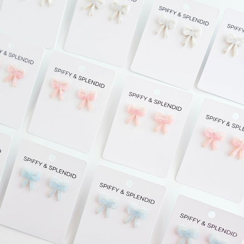 Bow Studs - Pink