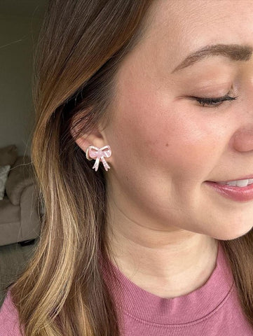 Bow Studs - Pink