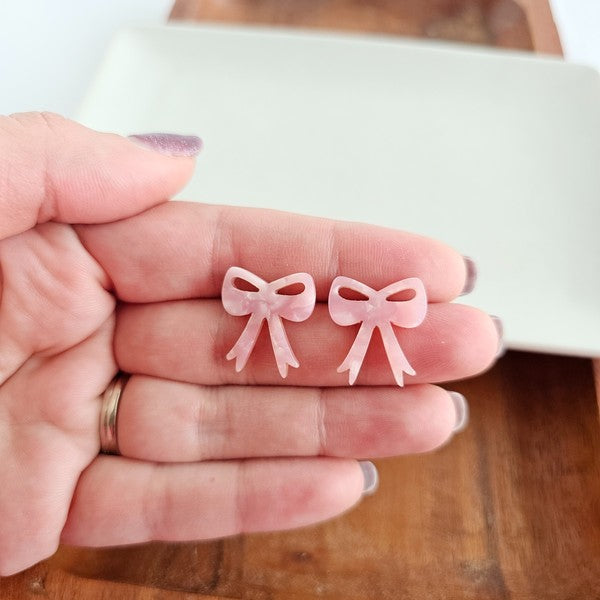 Bow Studs - Pink