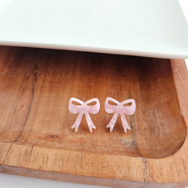 Bow Studs - Pink