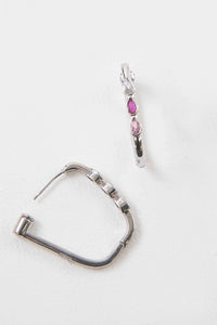 Pink Tear Hoop Earrings