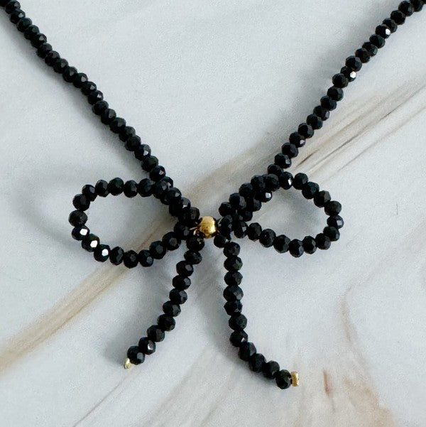 Beaded Bow Necklace