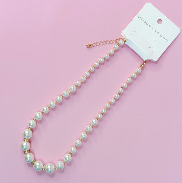 Graduated Glam Pearl Necklace