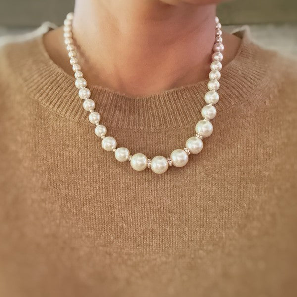 Graduated Glam Pearl Necklace