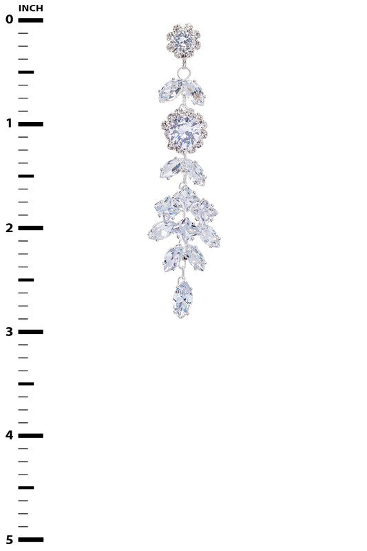 Cubic Zirconia Chandelier Drop Earrings