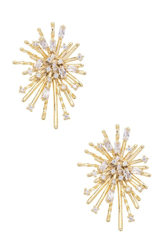 Cubic Zirconia Firework Iconic Stud Earrings