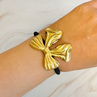 Luxe Golden Bow Hair Tie