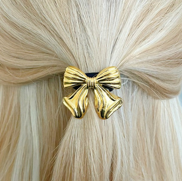 Luxe Golden Bow Hair Tie