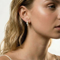 Pearl Trio Curve Studs - The GlamBox Jewels Boutique