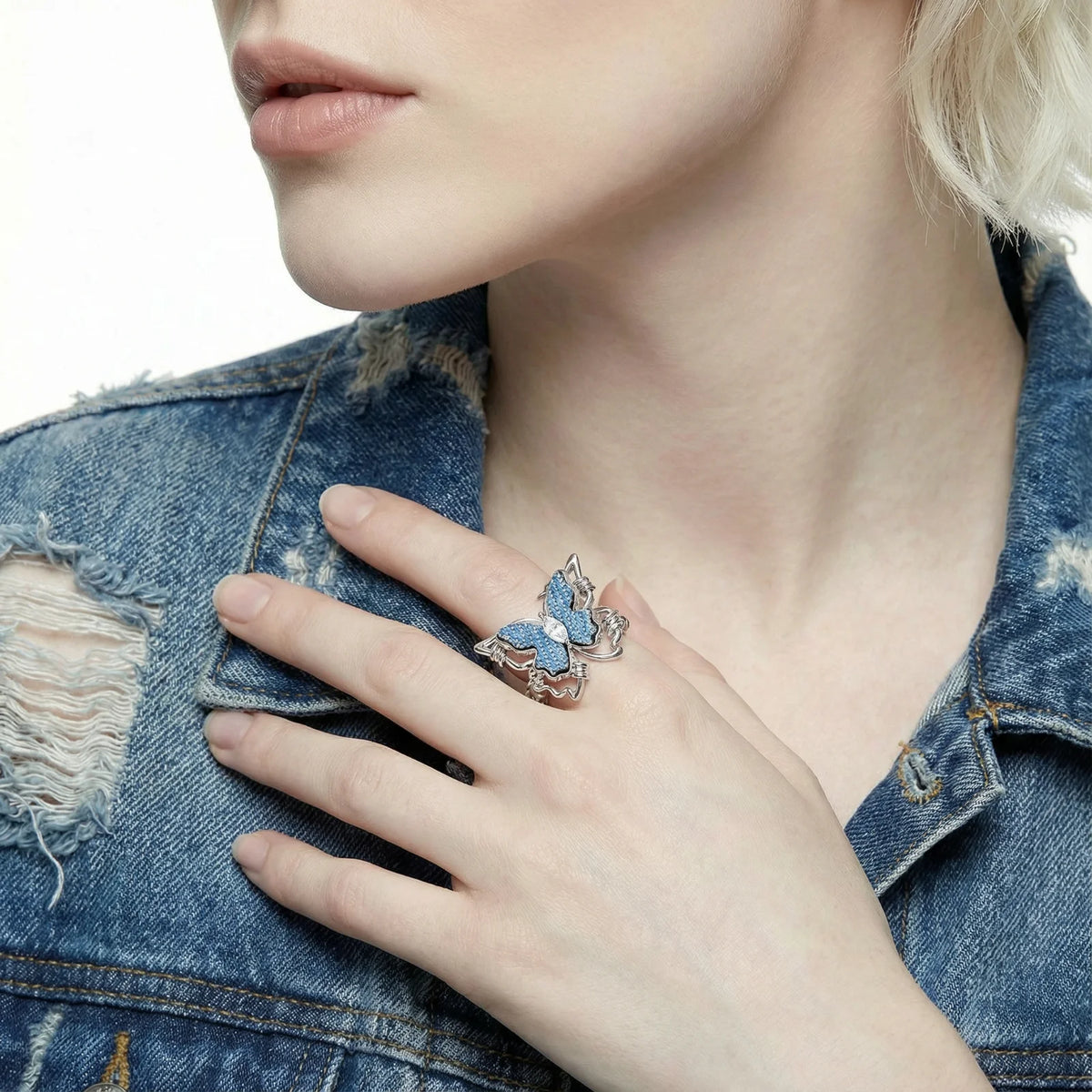 Azure Butterfly Ring - The GlamBox Jewels Boutique
