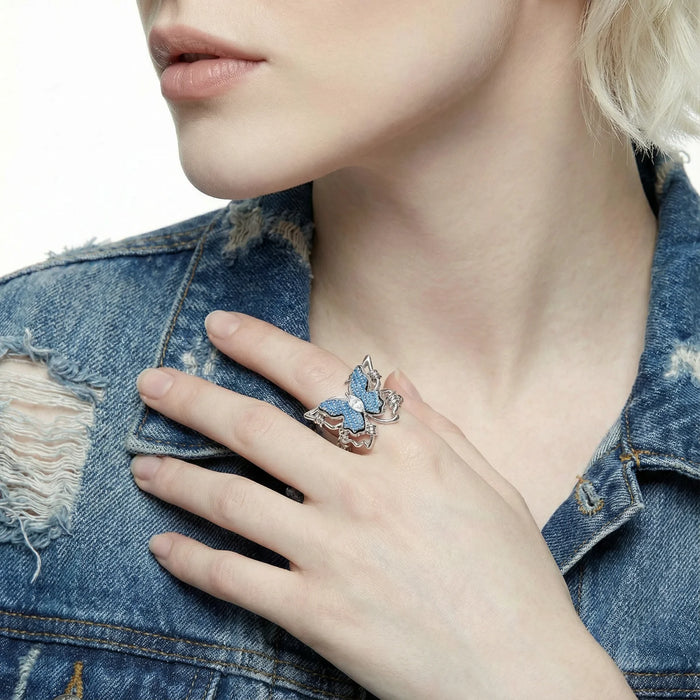 Azure Butterfly Ring - The GlamBox Jewels Boutique
