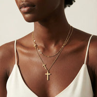 Divine Layers Cross Necklace Set - The GlamBox Jewels Boutique