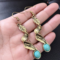 Leaf Artificial Turquoise Earrings